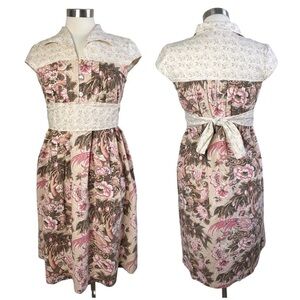 Corey Lynn Calter Floral Pheasant Vintage Print Dress Size 2